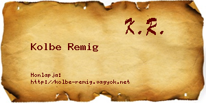 Kolbe Remig névjegykártya